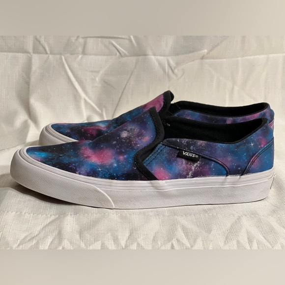 Women’s size 8.5 Asher Galaxy Vans slide ons. - Picture 3 of 8